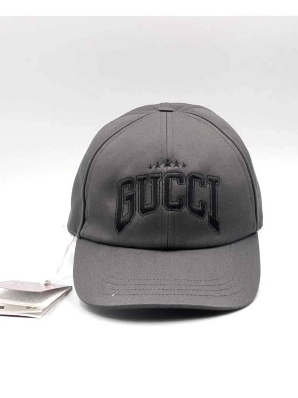 Gucci Embroidered Cotton Baseball Cap Grey M 58cm 817455